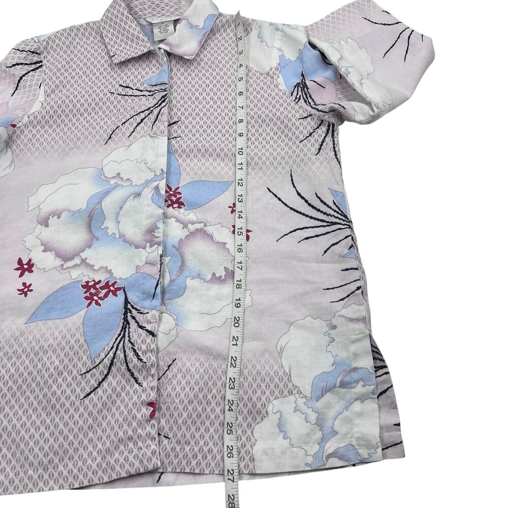 Vintage Linen Oriental Japanese Beach Vacation Outfit JPR Button Up Shirt Sz M - Picture 10 of 12